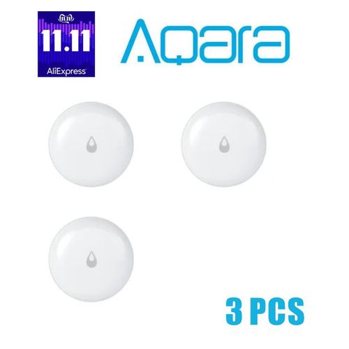 Aqara-Capteur D'immersion D'eau Ip67,Dtecteur De Fuite D'eau D'inondation Pour La Maison,Alarme De Scurit  Distance,Capteur De Trempage - Type 3 Pcs
