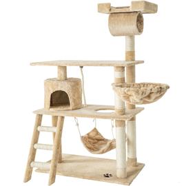 Tectake Arbre A Chat 141 Cm Marcel Griffoir 1 Cabane 1 Corde De Jeu 1 Hamac Beige Rakuten