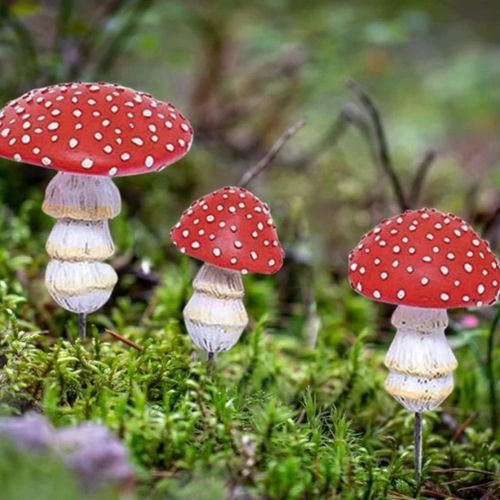 Arbre Posie Champignon Pour Jardin, Lampes Solaires Champignon, Dcoration De Jardin, 3 Pices Accessoires De Jardin Frique Dcor De Terrarium Figurines De Champignon Lumineuses Mini Statues En Rs