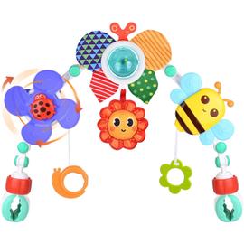 Arche de Poussette Jouets musicaux Mobiles Honeybee Crib Jouet a emporter avec Support d activite sensorielle Pliable reglable pour transats siege