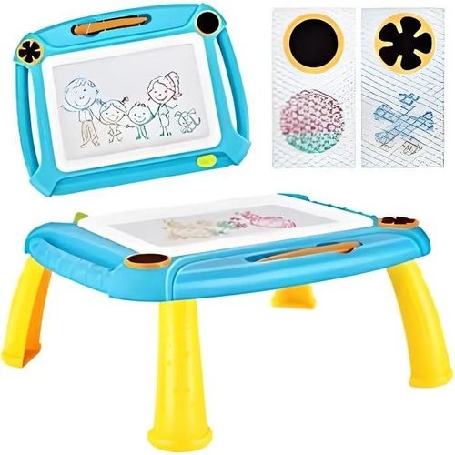 Ardoise Magique Enfant Tableau Grand Format Lanche  Dessin Effaable Aimant Pour Bbs Loisir Cratif Jouet Educatif (Bleu)