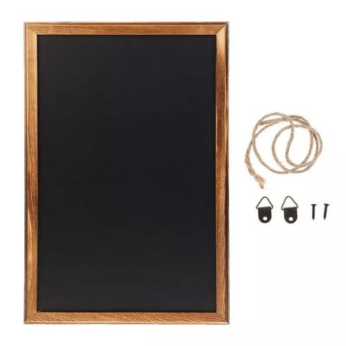 Ardoise Rectangulaire  Suspension Avec Un Cadre En Bois,Tableau Noir Pour Notes,Messages,Babillard,Panneau Pour Restaurant,Bar,Bureau Et Maison,Pour Enfants,