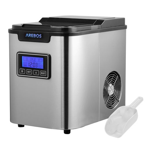 Arebos Machine  Glaons En Acier Inoxydable 2,2l Lcd Icemaker 12kg/24h