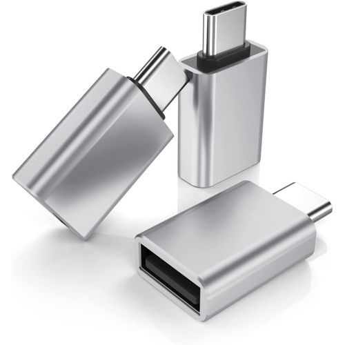 Argent - Adaptateur USB C mle vers USB 3.0 femelle 3 Pack,Thunderbolt 3 Type C OTG Key Converter pour MacBook Pro 2022,iPad Mini 6 Air 4 5me gnration,Surface Go,Microsoft Galaxy S23 23 S21 S22 Plu