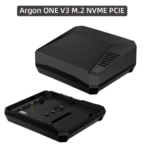 Argon ONE-Botier V3 pour Raspberry Pi 5,coque en aluminium,ventilateur PWM intgr,rcepteur de bouton d'alimentation IR compatible HDMI complet pour RPI 5 Pi5 - Type V3 M2 NVME