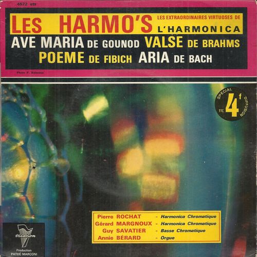 Aria De La Suite En R (Bach) 3'20 - Valse Berceuse (Brahms) 1'55 / Ave Maria (Gounod) 2'30 - Pome (Fibich) 2'35 - Quatuor Harmo's Les Extraordinaires Virtuoses De L'harmonica