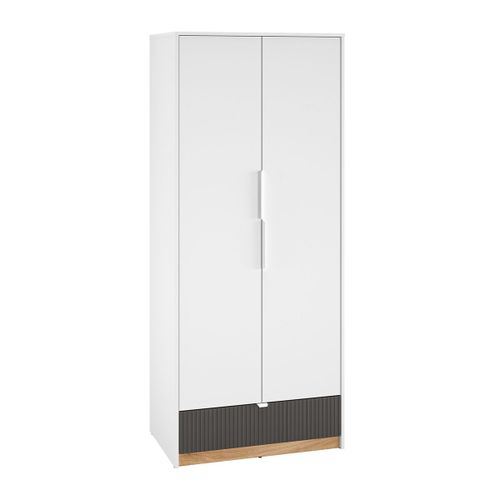 Armoire 2 Portes 1 Tiroir Stratifis Blanc
