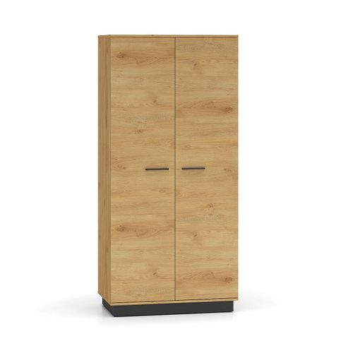 Armoire 2 Portes Stratifis Beige Et Noir