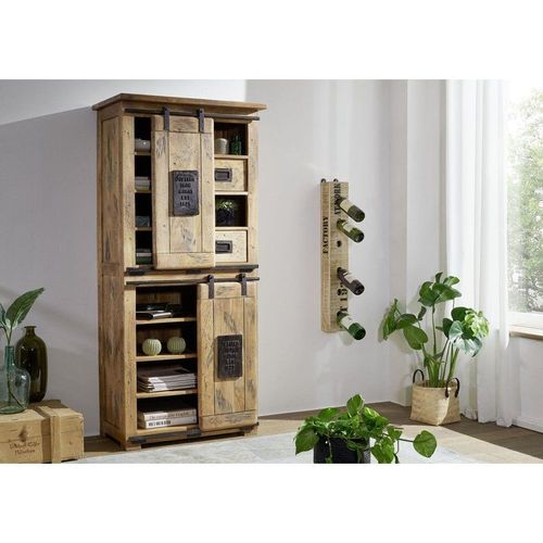 Armoire 80x45 Manguier Laqu Bois Naturel Railway 117