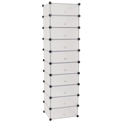 Armoire  Chaussures Avec 10 Compartiments Blanc