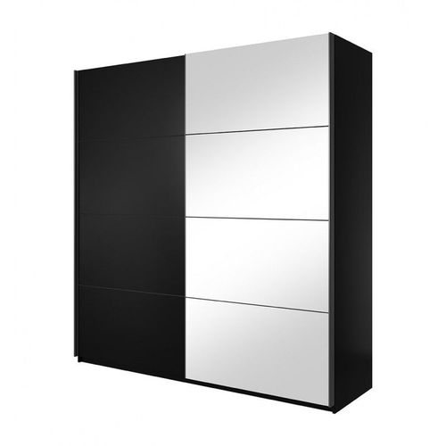 Armoire Design 2 Portes Avec Miroirs Modulables. Couleur Noir Mat. Collection Eos