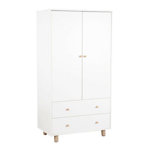 Armoire Enfant Bois Massif Blanc Et Bois