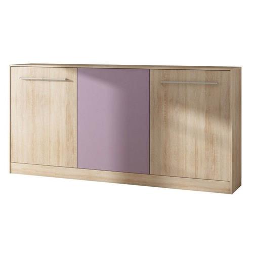 Armoire Lit Escamotable Horizontal 90x200 Cm Sonoma Violet Lit Rabattable Lit Mural Roddy