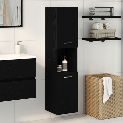 Armoire Murale De Salle De Bain Vidaxl Noir Chne 30x30x130 Cm Bois Agglomr