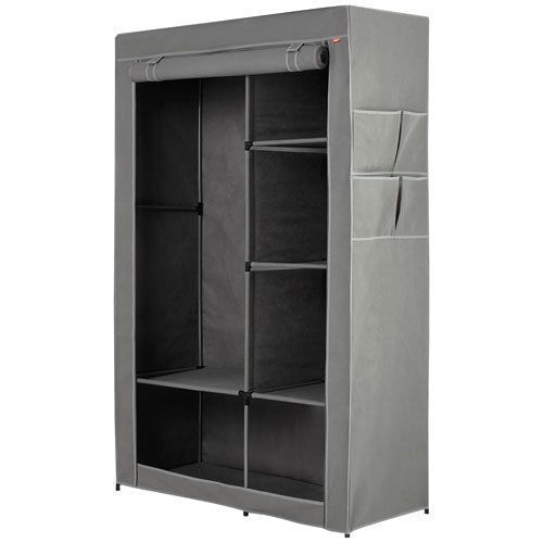 Armoire Penderie Avec 6 tagres 105x45x161cm