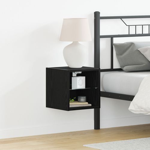 Armoire Tv Led Vidaxl Noir Chne 30x28,5x30 Cm Bois Agglomr