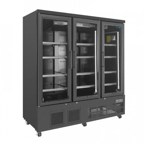 Armoire Ngative 1156 Litres, 3 Portes Vitres Battantes, Noire, 1,7 Kw, 220 V - Mono
