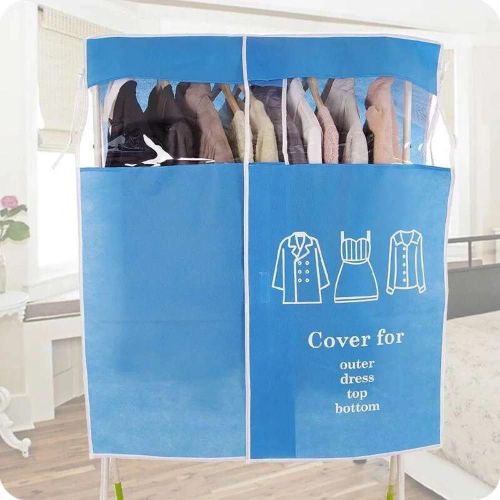 Armoire Vtements Housse Anti-Poussire Non-Armure Vtement Sac Suspendu Veste Manteaux Couverture De Rangement Bleu