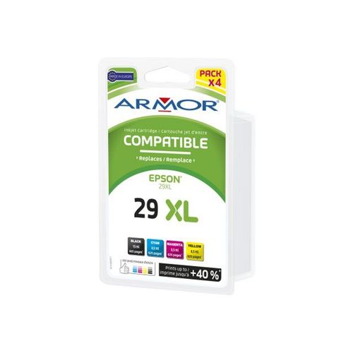 Armor - Pack De 4 - Noir, Jaune, Cyan, Magenta - Cartouche D'encre (quivalent  : Epson 29xl ) - Pour Epson Expression Home Xp-235, Xp-332, Xp-335, Xp-432, Xp-435
