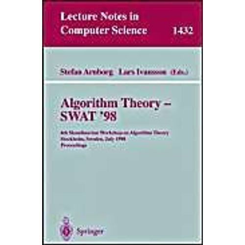 Algorithm Theory - Swat'98   de Stefan Arnborg  Format Broch 