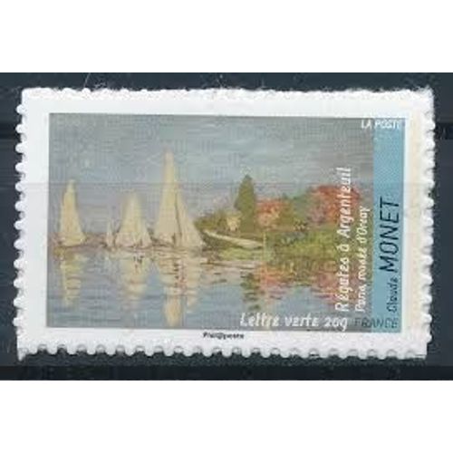 Art : "Avant Et Aprs L'Impressionisme" Rgates  Argenteuil De Claude Monet Hors Carnet Anne 2013 Autoadhsif N 829a Yvert Et Tellier Luxe