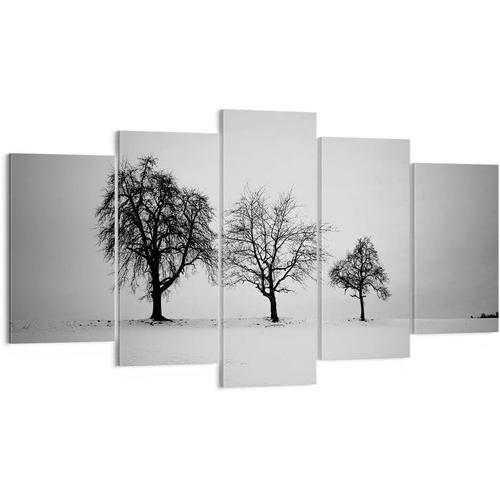 Art Mural Sur Toile - Paysage D'arbres - Nature D'hiver - Impressions Sur Toile Pour Dcoration De La Maison, Salon, Chambre  Coucher 100 X 55 Cm. (Sans Cadre)