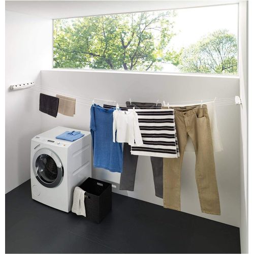 Artweger By 40142 Rolldry Schoir Mural Extensible Longueur De Schage 5 X 4,2 M Avec Technique De Tension/Verrouillage/Enroulage Automatique, Facile  Utiliser, Argent