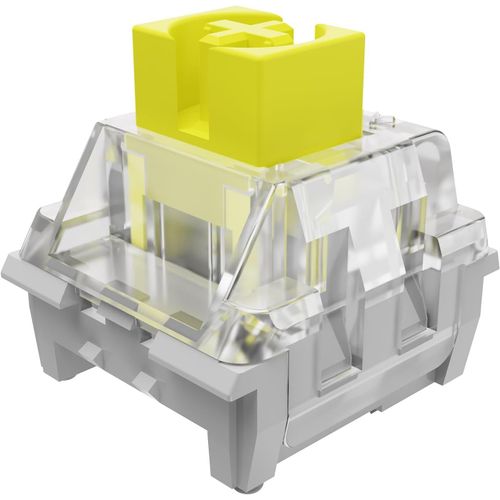 As101 V2 Pr-Lubrifi Switches Pour Clavier Mcanique, Tactile Switch, 3 Pin 42gf, Transparente, Ressort Prolong, Interrupteur Mx Pour Diy Clavier Gamer(45 Pices, Jaune Citron)