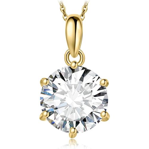 Asas-0.5-3ct Classique Moissanite Pendentif Taille Rond Solitaire Argent 925 Femme,Plaqu Or Jaune Or Rose Collier Chaine Diamant Simul Mariage Mariee 45cm,Ensemble Parure De Bijoux Cadeau