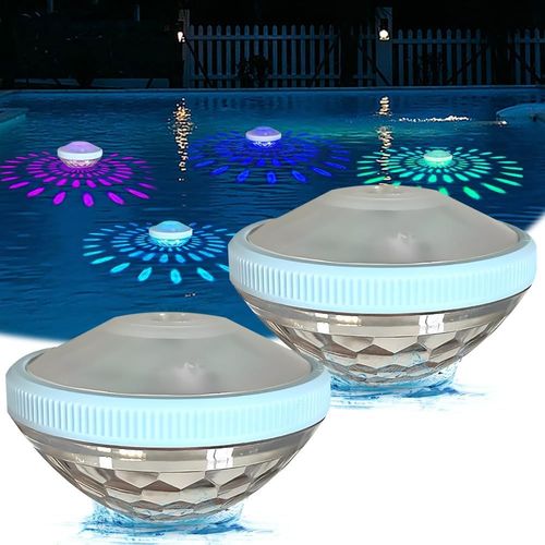 Asas-2 Pices Lampe Flottante Piscine,Lumiere Piscine Flottante Avec 8 Modes,Ip68 tanche Lampe Piscine,Lumire Flottante Piscine Pour Jacuzzi Etangs Spa