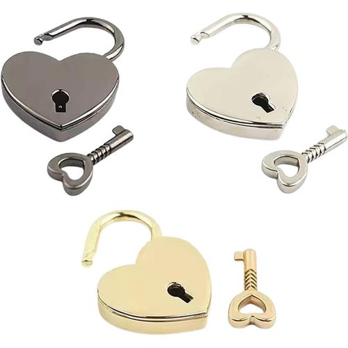 Asas-3 Serrures  Cl D'amour,Serrures  Cl En Forme De C?Ur,Cadenas Coeur Rtro,Serrures  Cl En Mtal,Cadenas Mnagers