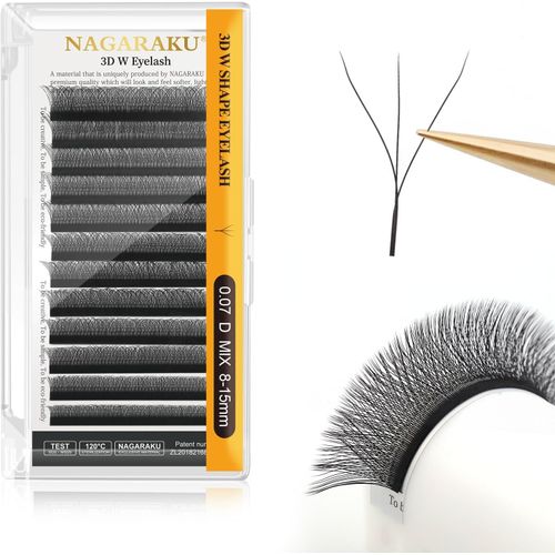 Asas-3dw Cils Prfait Bouquet Volume Russe Extension De Cilsww Naturel Cilswispy Gagner Du Temps Lger En Faux Cils Professionnel Premade Fan Eyelash Cluster Noir(0.07mm D Curl 8-15mm)