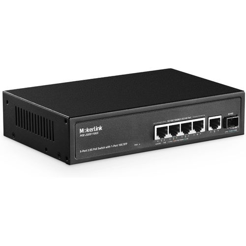 asas-5 Port 2.5 Gigabit Poe Switch With 10G Sfp,5 X 2.5G Ethernet Ports,4 Port Poe Ieee802.3Af/At,65W,Compatible With 10/100/1000Mbps,Unmanaged Fanless Wall Mountable Network Switch