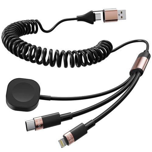 Asas-Cble De Charge Rtractable 100 W Pour Apple Watch-Cble De Charge Rtractable 3 En 1 Usb-C Lightning Apple Watch-1,2 M