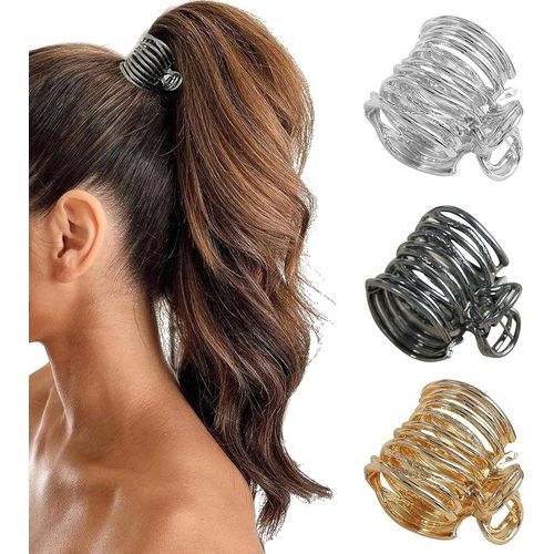 Asas-Cheveux Moyennes En Mtal,3 Pcs Pince Queue Cheval Haute Fixe Pinces  Cheveux Antidrapantes Pince  Queue Cheval Creuse Pour Femmes Et Filles