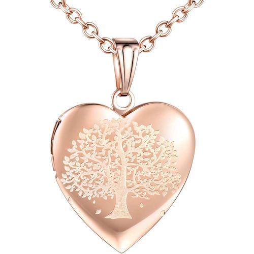 Asas-Collier C?ur Pour Femme Fille,Collier Photo En Acier Inoxydable,Collier Pendentif C?ur,Collier Arbre De Vie,On Peut Placer La Photo,Collier Commmoratif