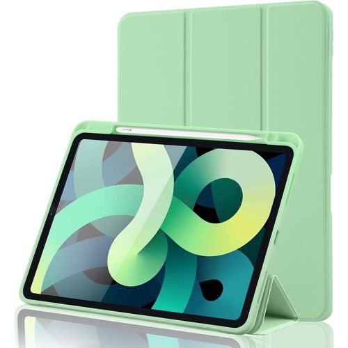 asas-Coque Pour Ipad Air 7 11 Pouces 2025 M3/Air 6 2024 M2/Air 5/4 2022 2020 10,9 Pouces Avec Porte-Stylo,Prend En Charge La Charge De Pencil 2Nd Gen,Auto Rveil/Sommeil Smart Cover,Vert Matcha