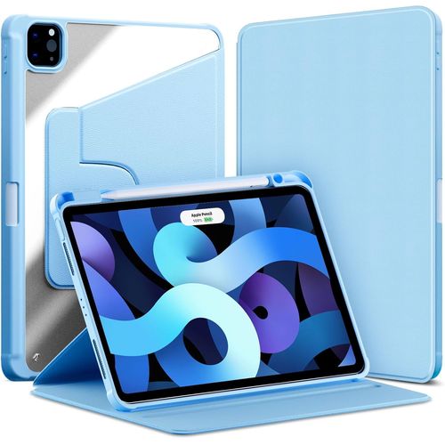 Asas-Coque Rotatif Pour Ipad Air 11 Pouces M3/M2(2025/2024),Ipad Air 10,9 2022/2020(5me/4me),Ipad Pro 11 2022/2021/2020/2018,tui Housse Cover Transparent Rotative  360 Degrs,Bleu Clair
