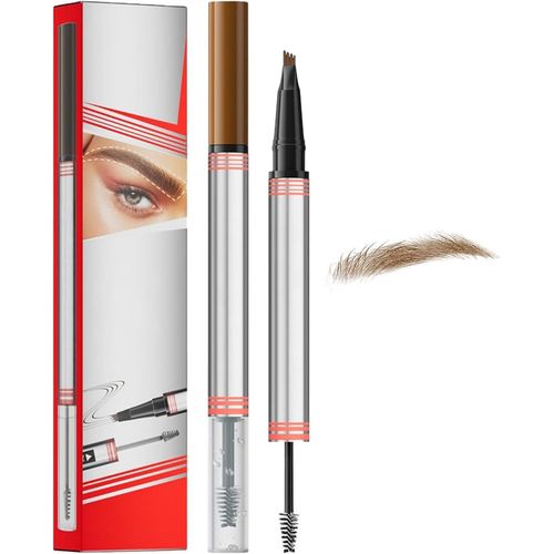 Asas-Dryxog Crayon Sourcil 2 En 1 Double Extrmit Avec Crayon Sourcilwaterproof,Micro Brow Pencil Avec 4 Pointes De Fourchette Eyebrow Pencil Pour Sourcils Naturel Longue(Marron Clair)