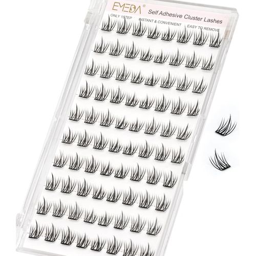 Asas-Grappes De Cils Autocollants,Cils  Presser Naturels Cils Pr-Colls Cils Cluster Ondules,Kit De Cils Individuels C Curl,Ultra-Mince&lger Rutilisable Aucun Rsidu(Fairy 03)