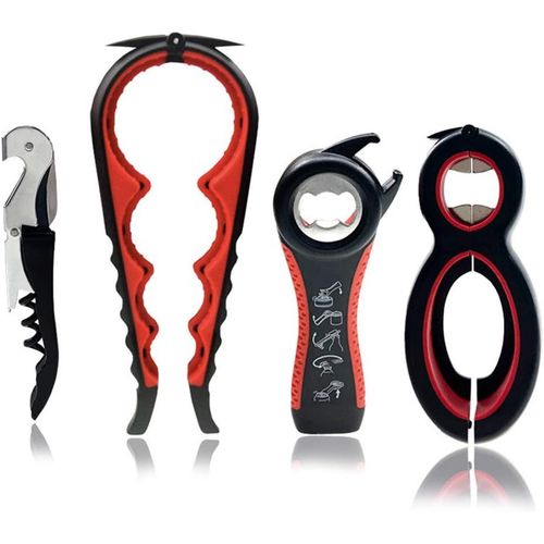 Asas-Kit Multi-Ouverts,Ouvre-Bocal Et Tire-Bouchon Facile  Utiliser Pour Les Personnes ges Faibles Et Les Mains D'arthrite