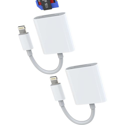 asas-Lecteur Carte Lightning Vers Sd Micro Sd(Lot De 2)Pour Iphone 14 13 Pro Max Adaptateur Certifi Pour Apple Mfi Pour Ipad Appareil Photo Tf Mmoire Card Reader Externe Compact Portable Camra Tlphone