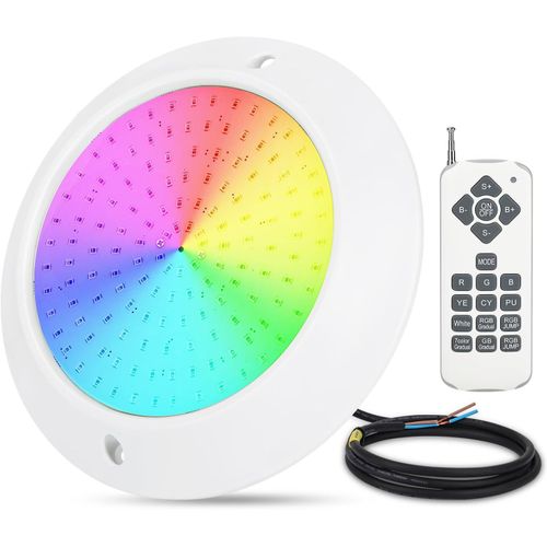 Asas-Led Par56,20w Rgb Projecteur Piscine Led Remplie De Rsine,Installation Facile,Ip68 tanche Lampe Piscine Extra-Plats,Montage En Surface,12v Ac/Dc,Lampe Piscine Avec Tlcommande