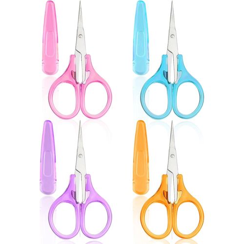 Asas-Lot De 4 Petits Ciseaux De Couture En Acier Inoxydable Avec Capuchon,Ciseaux Portables Pour La Coupe De Papier,La Couture,Les Travaux Manuels,Le Matelassage,574044_1_Uiebj47dw