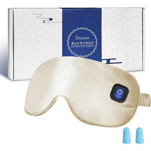 Asas-Masque Chauffant En Soie Vritable Sans Fil Rechargeable Pour Les Yeux Secs,Coussin Chauffant Pour Les Yeux Sans Pression,Masque De Sommeil Pour Homme Et Femme