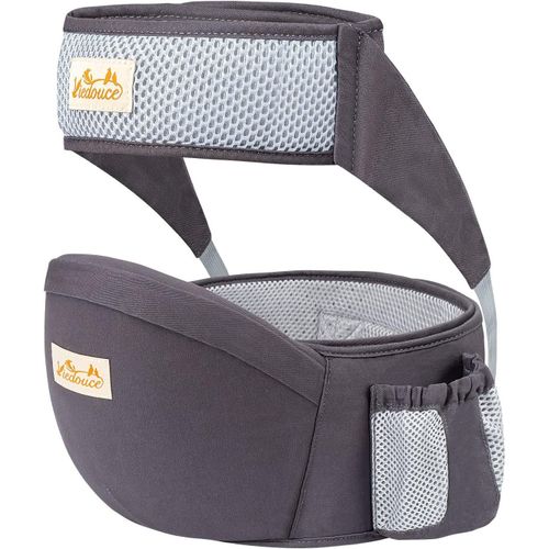 Asas-Porte Bb Ventral,Ergonomique Tabouret Sige De Hanche Avec Protection De Ceinture De Scurit,Pur Coton Multi Positions Tabouret Bb Idal Pour Les Nourrissons De 4-36 Mois (Gris Fonc)