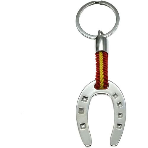 Asas-Porte-Cls Porte-Bonheur Avec Fer  Cheval Et Le Drapeau De L'espagne,Amulette,Cintre Pour Sac.