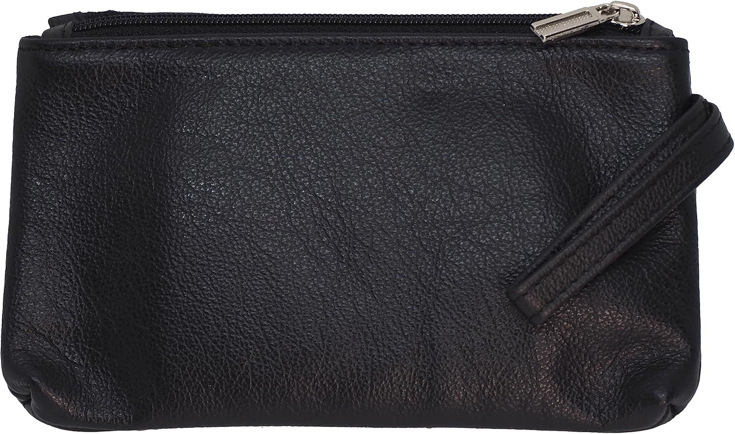 Asas-Portefeuille En Cuir Vritable Avec Deux Compartiments Zipps,Porte-Monnaie Pour Homme Et Femme,Porte-Monnaie,Monnaie,Carte De Monnaie,Cls,Noir ,L,Classique