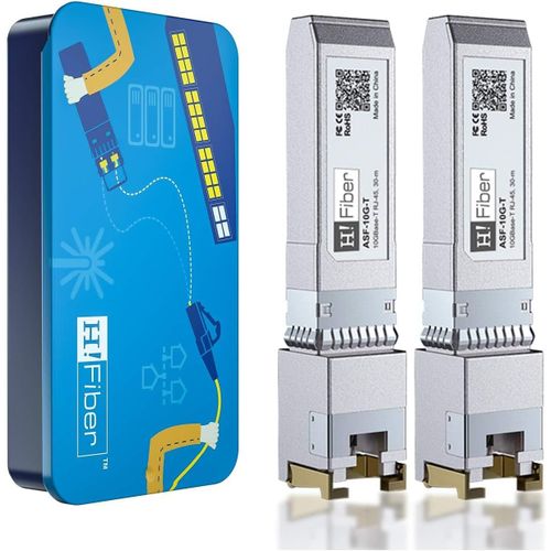 asas-Pour Ubiquiti Unifi Uf-Rj45-10G,1.25/2.5/5/10Gbase-T Sfp+ Transceiver,Sfp+ To Rj45,10G Copper Sfp+ To Ethernet Module galement Compatible Avec Cisco Sfp-10G-T-S,Mikrotik,Meraki,Netgear,2 Pack