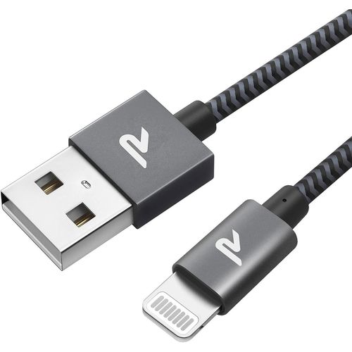 Asas-Rampow Cble Iphone 1m Certifi Apple Mfi,Iphone Chargeur Fibre De Nylon Tress Avec Ultrsistant,Cble Lightning Pour Iphone 14 13 12 11 Pro Max Xr Xs X 8 7 6 Plus Se Ipadgris Fonc